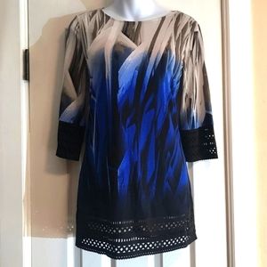 EUC Alfani Jersey Tunic w LASER CUT Trim-PS